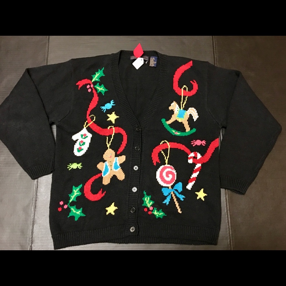 Ugly Christmas Sweater Vintage Herman Giest Sz L